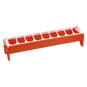 Futtertrog Kunststoff 50 x 12 cm für Hennen, rot