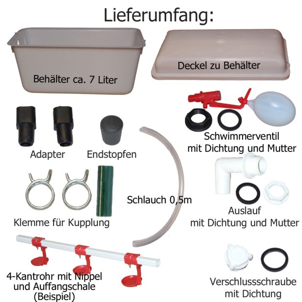 Nippeltränke für Geflügel bis 150 Tiere