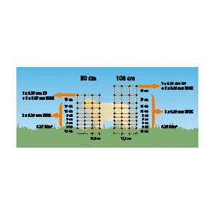 OviNet, 108 cm, Doppelspitze 50 m orange
