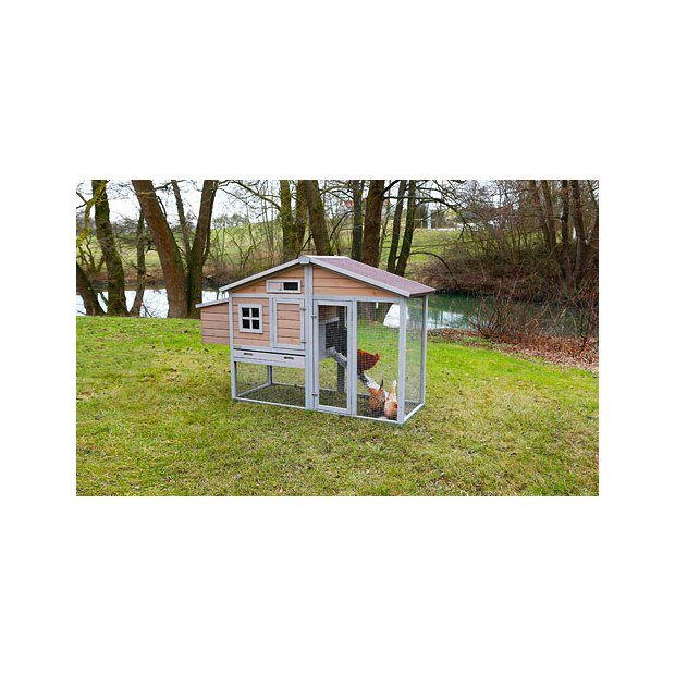 Hühnerstall Bonny m. Metall- rahmen am Boden 181x65x118cm