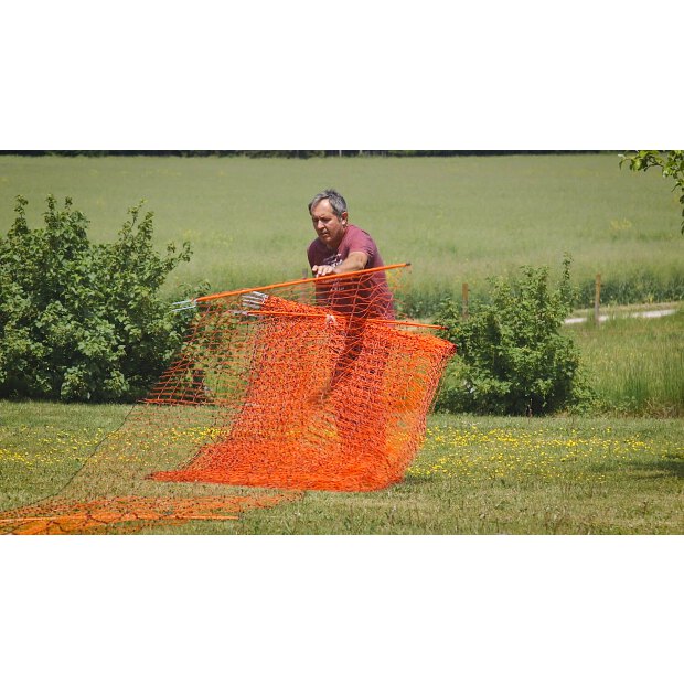 Geflügelnetz 50m. 106 cm, Einzelspitz, orange, elekrifizierbar