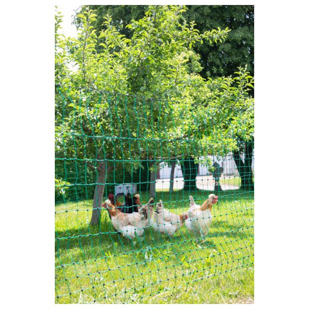 Kerbl Geflügelnetz Classic mit Strom, Doppelspitze, grün