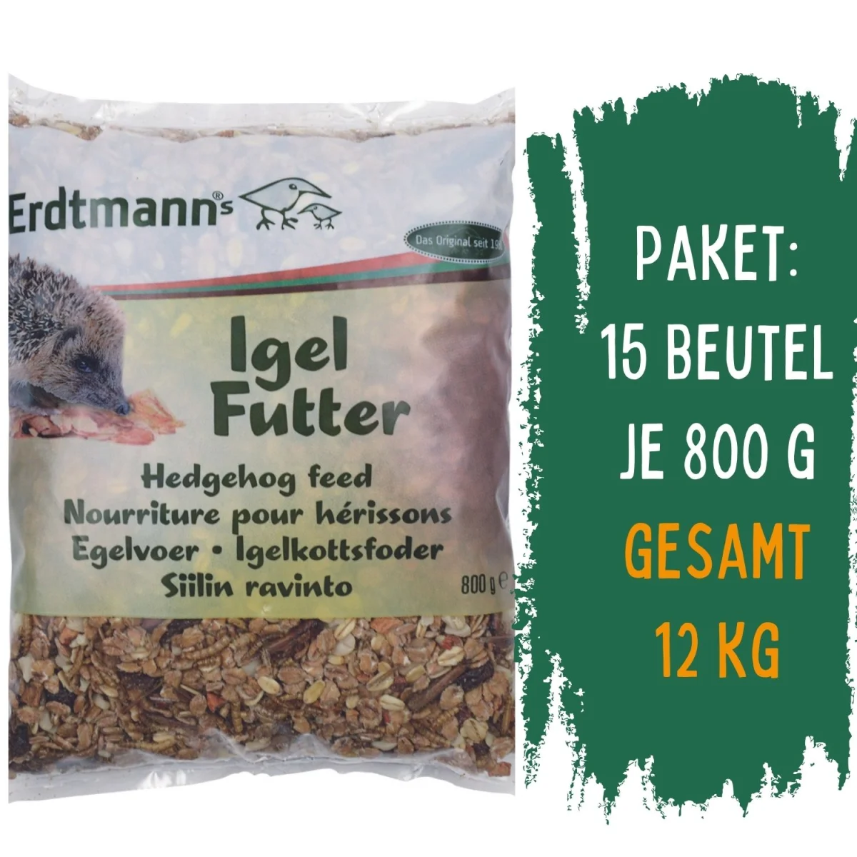 Erdtmann's Igelfutter, 15 Beutel je 800 g